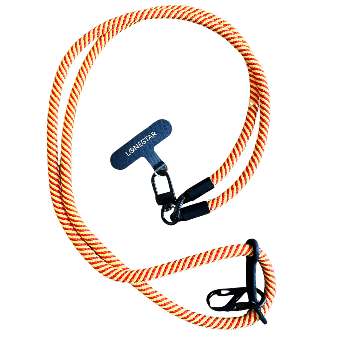 StrapFusion Rope Lanyard Orange Gold Twist