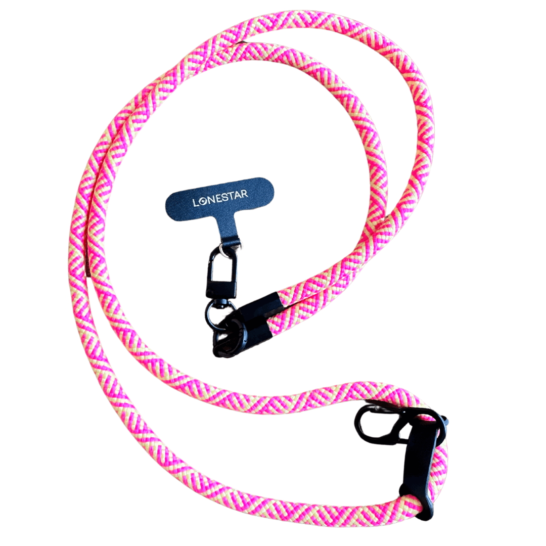 StrapFusion Rope Lanyard Salmon Peach Chevron