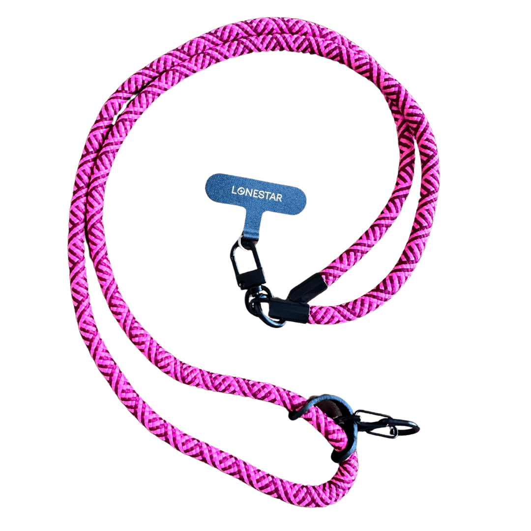 StrapFusion Rope Lanyard Pink Raspberry Chevron