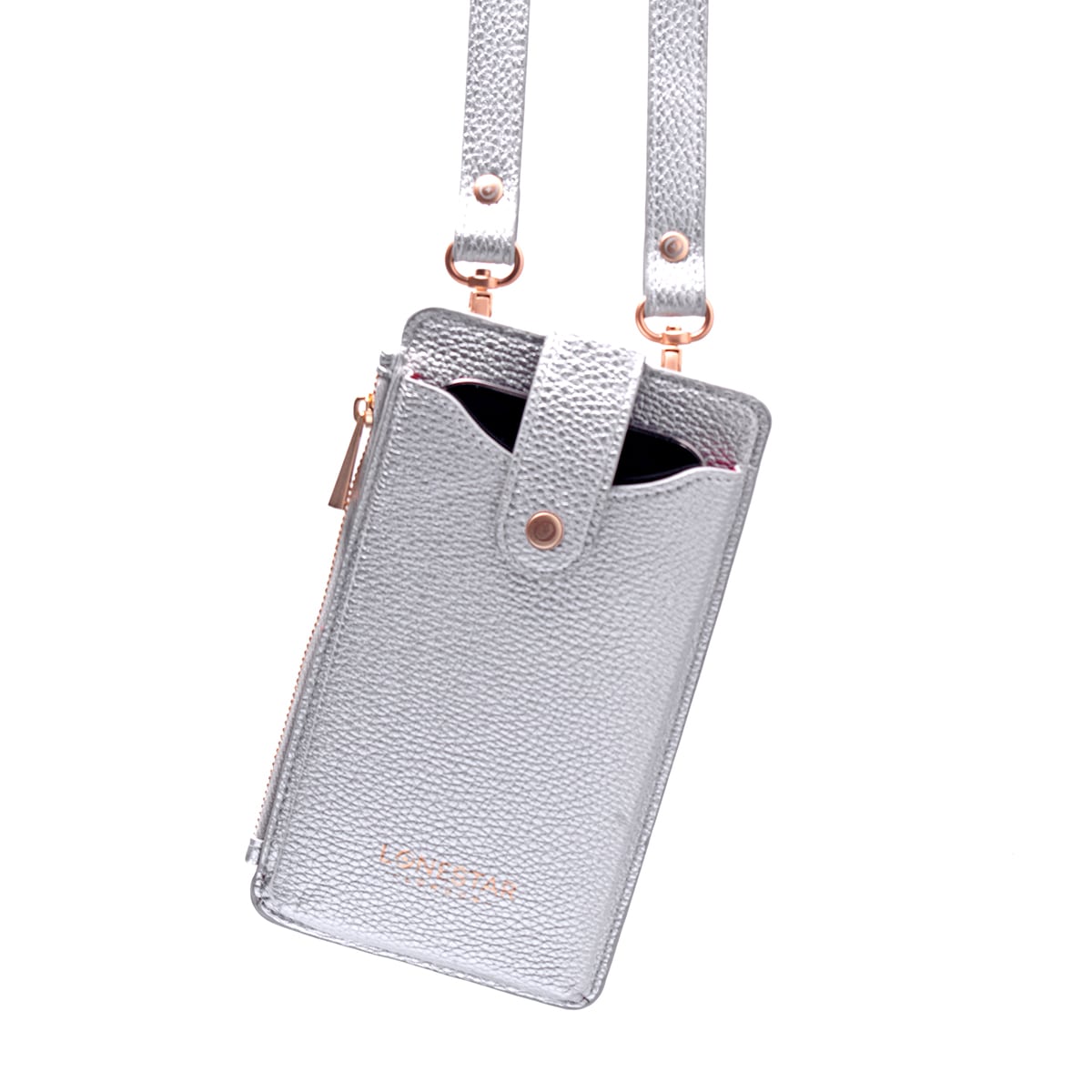 Alya Phone Case Bag Leather Silver